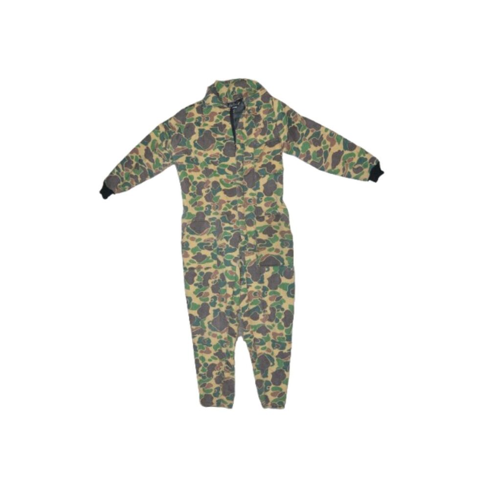 Vintage Insulated Duck Camouflage Coveralls All Weather Outerwear Made in USA L